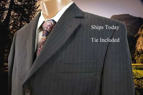 Blazer sportivo Michael Kors uomo 36S blu a righe 100% lana cappotto e cravatta 10210