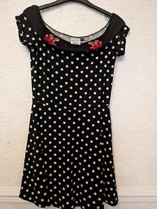 Dancing days by Banned clothing 50s style polka dot/cherry dress size small lad - Picture 1 of 7