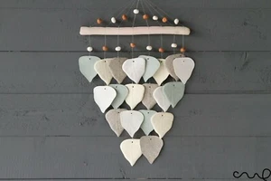 Hecho a mano Jardín Colgante Viento Cerámica 4 Niveles Hojas Verde Regalo Natural B18 - Imagen 1 de 5