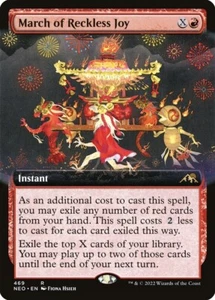 NEO Extended Art MARCH OF RECKLESS JOY 1x Magic Kamigawa Neon Dynasty MTG NM - Bild 1 von 1