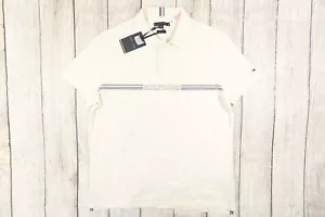 Tommy Hilfiger Rayas Blanco Roto Crema XL Beige Corte Normal Polo Defectos - Imagen 1 de 9