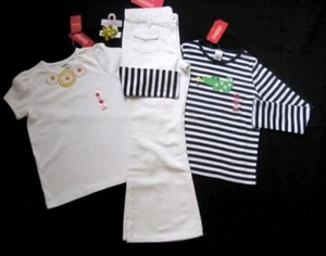 Gymboree Daisy Day 4-teilige Strasshose 8 Plus, gestreiftes Blumenshirt 8 Haare neu mit Etikett - Bild 1 von 5