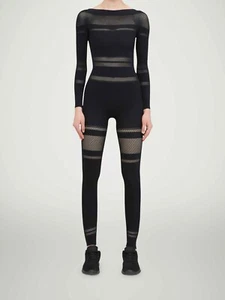 Wolford Net Lines Jumpsuit Black L - Picture 1 of 2