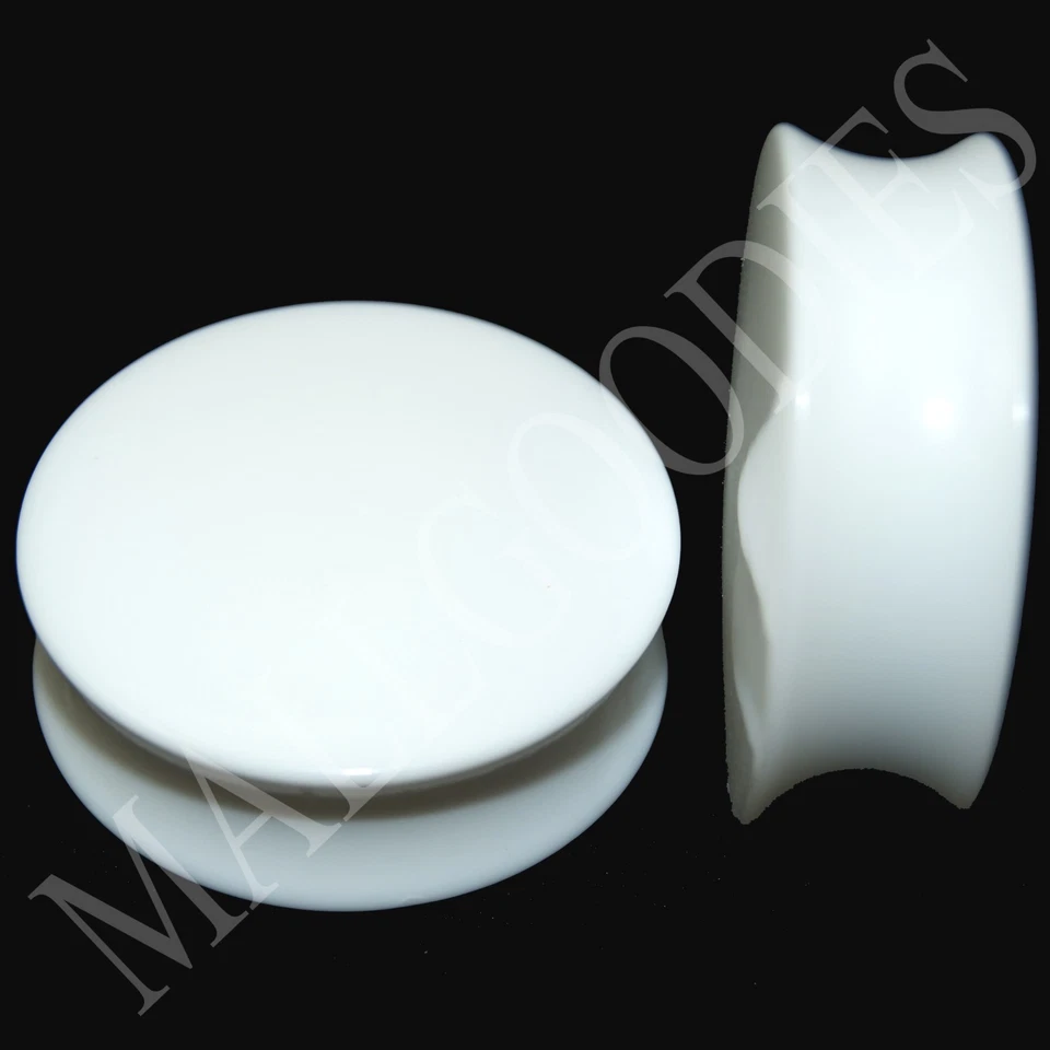 0449 Sela de alargamento duplo branco sólido acrílico tampões de ouvido 1-3/16" polegadas 30mm - Imagem 1 de 1