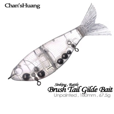 3PCS 18CM 67.5G Sinking Rattle Glide Swimbait Unpainted Bait Blank Fishing Lure - Image 1 of 4