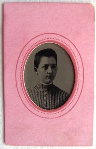 FERROTYPE PHOTO portrait ado 16 ans jeune homme B823 - Imagen 1 de 3