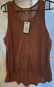 Cotton On Singlet Embroidered Front Panel Womens - Caramel - Size XS - Picture 1 of 3