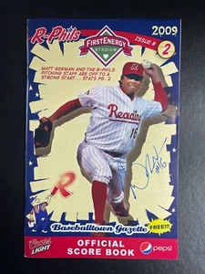 Matt German Reading Phillies Signed Scorebook Program Autograph  - Picture 1 of 1