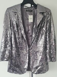 Select womens sequins silver disco blazer