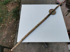 OLD PRIMITIVE ANTIQUE DISTAFF FOR HAND SPINNING WOOL HAND CARVED YARN THREAD