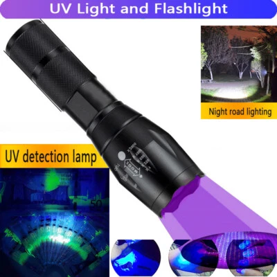 UV Ultra Violet LED Flashlight Blacklight Light 395 NM Inspection Lamp Torch - Image 1 of 4