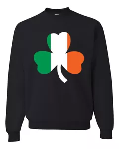 Irish Flag Shamrocks St. Patricks Day Unisex Crewneck Sweatshirt - Picture 1 of 22