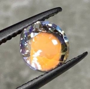 7mm Round Cut Madagascar Rainbow Moonstone, Clean Multi-Fires Rainbow Moonstone - Picture 1 of 10