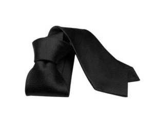 Corbata Jacquard Negro - De Seda Parcela Brillante - Imagen 1 de 2
