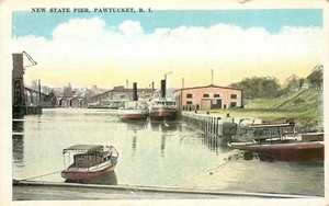 NEW STATE PIER, PAWTUCKET, RHODE ISLAND, VINTAGE POSTKARTE (DT 475) - Bild 1 von 2