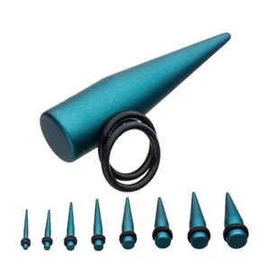 PAIR-Tapers Rubber Blue Coat On Steel 08mm/0 Gauge - Picture 1 of 3