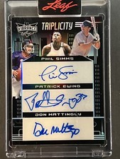 2023 Leaf Vibrance New York Mattingly Ewing Simms Triplicity Triple HOF Auto 1/4