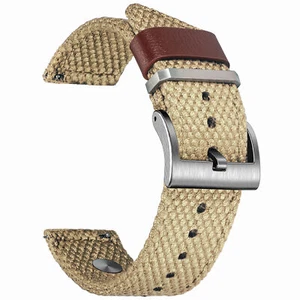 Rivet Canvas Watch Band for Men Quick Release Straps 20mm 22mm Extral Long XL  - Picture 1 of 34