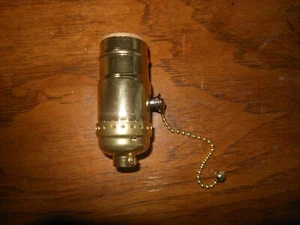 New 3-Way Low-Medium-High Brass Beaded Pull Chain Medium Base Lamp Socket Lumen - Picture 1 of 2