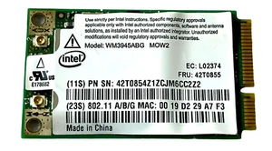 Lenovo Thinkpad T60 T61 R60 R61 X61 WIFI-Karte WM3945ABG FRU 42T0855 FUNKTIONIERT - Bild 1 von 2