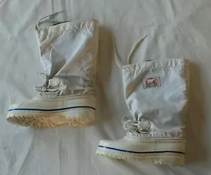 Stivali da neve vintage Sorel, USA, bianchi, ALTI 12", made in USA, fodere in feltro, donna 5 ragazze - Foto 1 di 7