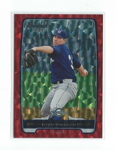 2012 Bowman Draft Red Ice #BDPP105 Ryan Gibbard Rookie Brewers /25