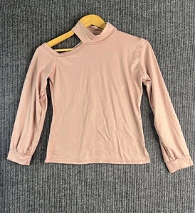 Satin & Heart Womens Pink Cut Out Shoulder Blouse Roll Neck S - Picture 1 of 6