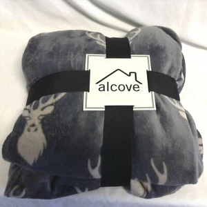 Alcove Microplush Deer Print 50 X 60 Inch Polyester Throw - Picture 1 of 2