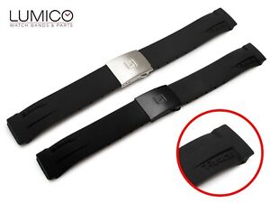 For T-RACE watch TISSOT 21mm Rubber Silicone Strap Band Clasp Buckle BLACK