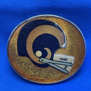 Vintage LA Rams Belt Buckle Enamel NFL Officially Licensed USA 2.5in. Vtg - Picture 1 of 11
