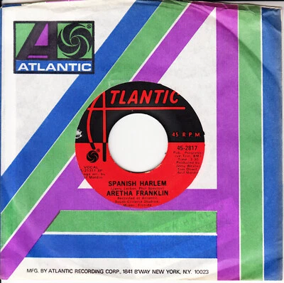 ARETHA FRANKLIN Spanish Harlem 7" 45 rpm vinyl record NEW + juke box title strip - Image 1 of 2