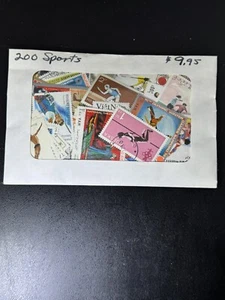 200 Premium World Assortment Used Stamp Collection Featuring Sports Themes - Picture 1 of 3