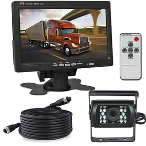 7" Rear View Monitor 4Pin HD Reversing Camera Kit for Truck Caravan RV 12-24V - Picture 1 of 24