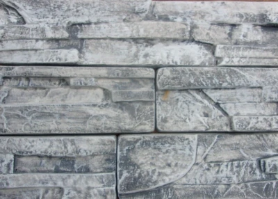 Juego de 5 moldes de piedra de pared chapa de poli plástico moldes de revestimiento de ladrillo de 6,75" a 15" Foto 1 de 4