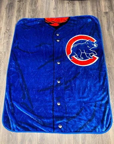 CHICAGO CUBS Jersey Fleece Blanket (New Without Tags) ~46x58 inches Cover