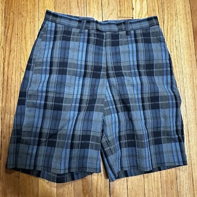 Pantalones Cortos Patagonia Seersucker Para Hombre 32 Cuadros Azul Retazos Rayas Cuadros Gorpcore Foto 1 de 4