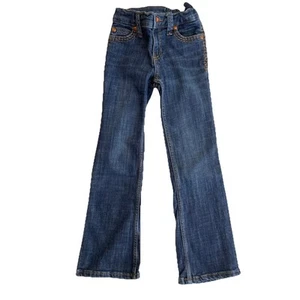 Wrangler Boys' Bootcut Jeans – Size 6 Regular – Dark Wash Denim Adjust Waist - Picture 1 of 3