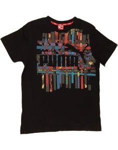 PUMA Mens Graphic T-Shirt Top Medium Black Cotton AA10 - Picture 1 of 3