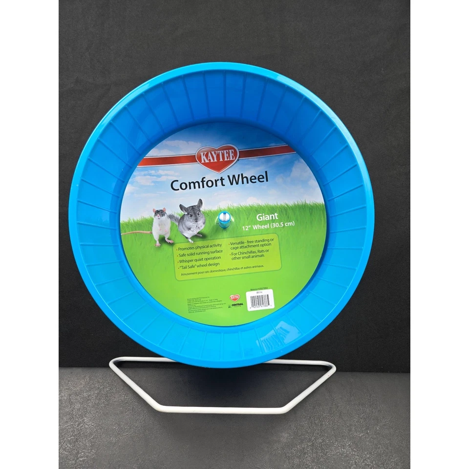 Kaytee Comfort Wheel Giant 12 Inch Blue Hamster Chinchilla Rat Exercise Wheel - Image 1 of 4