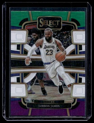 2023-24 Panini Select Concourse LeBron James Green White Purple Prizm #66 - Image 1 of 2
