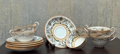 Royal Doulton 6 Cup & Saucer Set Gilman Collamore NY RA5596 Lion Crown Mark - Image 1 of 4