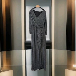 Betsy & Adam Women's Plus Size Glitter Ruffled Gown Size 12 - Picture 1 of 4