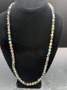 Collar con cuentas de cristal de champán cristal reflectante púrpura estrás AB facetado - Imagen 1 de 6