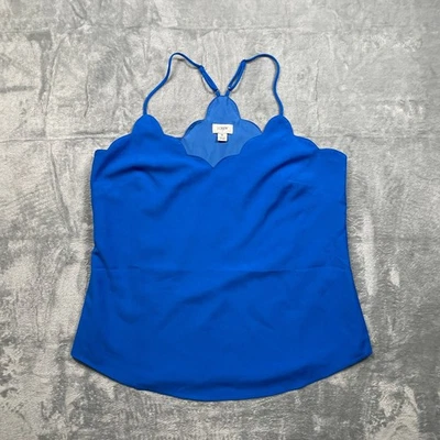 J. Camiseta sin mangas cami forrada cuello vieira doble azul real para mujer talla 6 estilo G3367 Foto 1 de 4