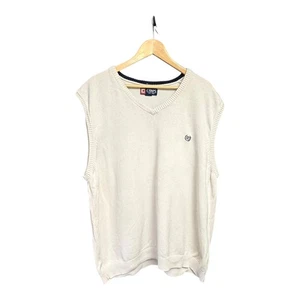 Chaps Ralph Lauren Mens Cream Cotton Sweater Vest Sz Xxl good used vintage - Picture 1 of 12
