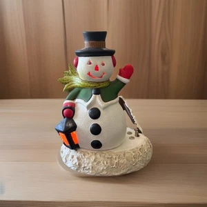 Vintage 1974 Ceramic Happy Frosty Snowman 10” Figure Light Up Corded & Music Box - Picture 1 of 10