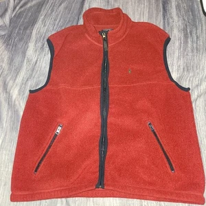 Chaleco Polo Vintage por Ralph Lauren Polar Cremallera Rojo Hecho en EE. UU. Talla XXL - Imagen 1 de 11