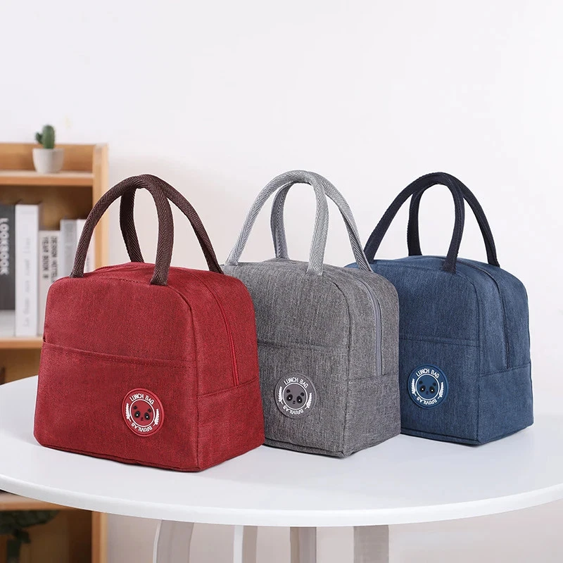 Bolsa de almuerzo portátil Oxford fresca bolsa refrigeradora para estudiantes de oficina caja conveniente Foto 1 de 4