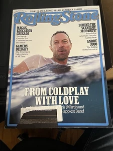CHRIS MARTIN - COLDPLAY - Rolling Stone Magazine - January 2025 Label Cut Out - Imagen 1 de 1
