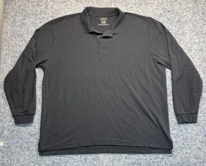 LL Bean Poloshirt Herren XXL Schwarz Heavy Langarm Regular Fit Baumwolle Freizeit - Bild 1 von 6